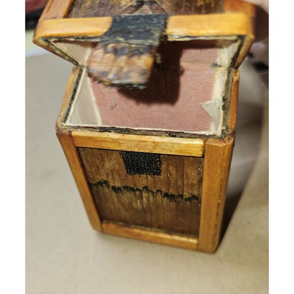 Trench Art Cigarette Box Cover Made With Paper Matches Prison Or Tramp Art 1940s - Picture 3 of 8